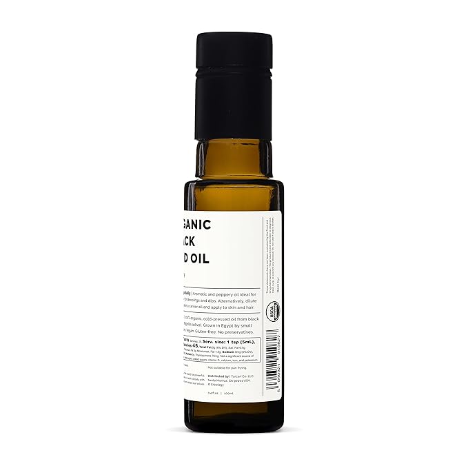 Erbology Organic Black Seed Oil 3.4 fl oz - Nigella Sativa - Cold-Pressed - Over 2.5% Thymoquinone - Supports Digestive Health and Immunity - Non-GMO - No Additives or Preservatives