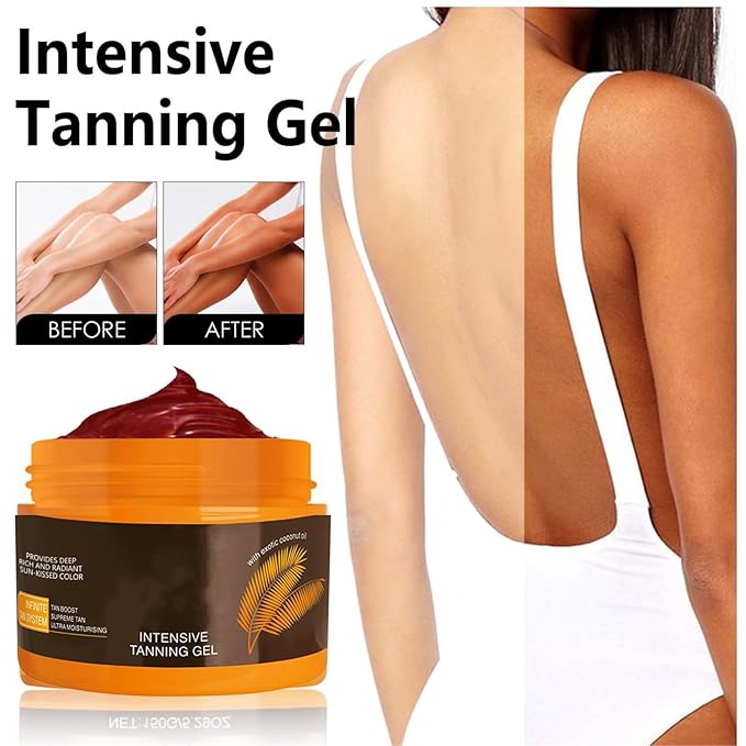 2PCS Luxury Intensive Tanning Gel, Intensive Tanning Luxe Gel, Natural Tanning Accelerator Cream Gel for Natural Tan Skin, Tanning Cream for Sunbeds & Outdoor Sun