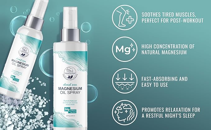 Natural Elephant Dead Sea Magnesium Oil Spray for Topical Use | 100% Pure | 6.7 fl oz (Pack of 2) | Promotes Relaxation and Well-Being