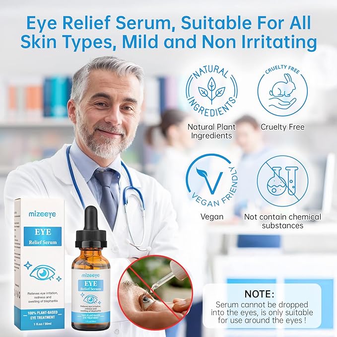 Eye Serum For Chalazion & Blepharitis Treatment, 2 PCS Chalazion Remover For Eyelid Treatment, Eyelid Serum With Avocado Oil, Sea Buckthorn Oil & Caffeine, Relieve Puffiness and Eye Fatigue