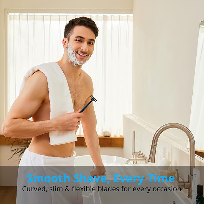 Dorco Pace 2 Plus Disposable Razor, 2 Blades, Pivoting Head, Open-Flow for Easy Rinsing, Lubricating Strip, Non-Slip Rubber Handle (30ct)