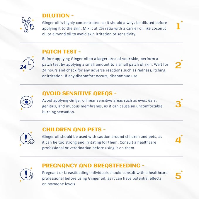 HIQILI Pure Ginger Essential Oil 3.38 Fl Oz, Pure Natural Premium Ginger Oil for Massage, Diffuser, Large Bottle with Dropper & Gift Box -100ml