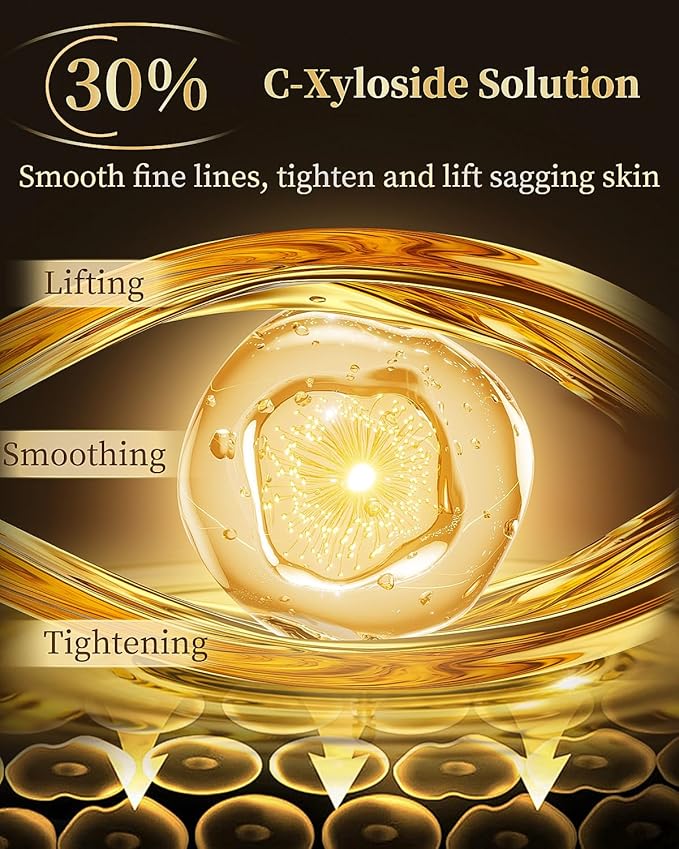 Eye Cream Anti Aging with 30% C-Xyloside Solution, Supramolecular Infiltration Technology for Wrinkles, Caffeine Eye Cream for Dark Circles and Puffiness