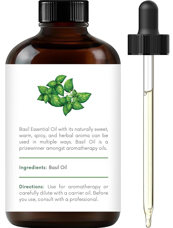 Handcraft Blends Basil Essential Oil - Huge 4 Fl Oz - 100% Pure and Natural - Premium Grade Essential Oil for Diffuser and Aromatherapy