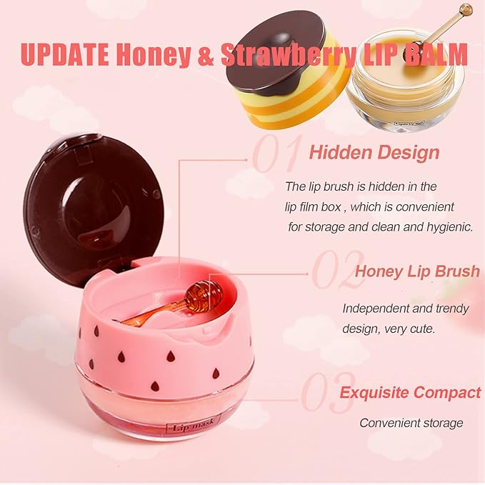 4 Pack Strawberry Lip Mask Bee Exfoliator