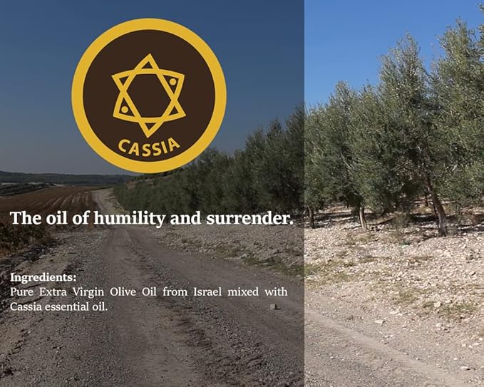 Cassia Anointing Oil from Israel, Holy Spiritual Oils Bottles from Jerusalem Blessed, Handmade with Natural Ingredients and Blessed for Wedding Ceremony, Religious Use, 3.4 Fl Oz