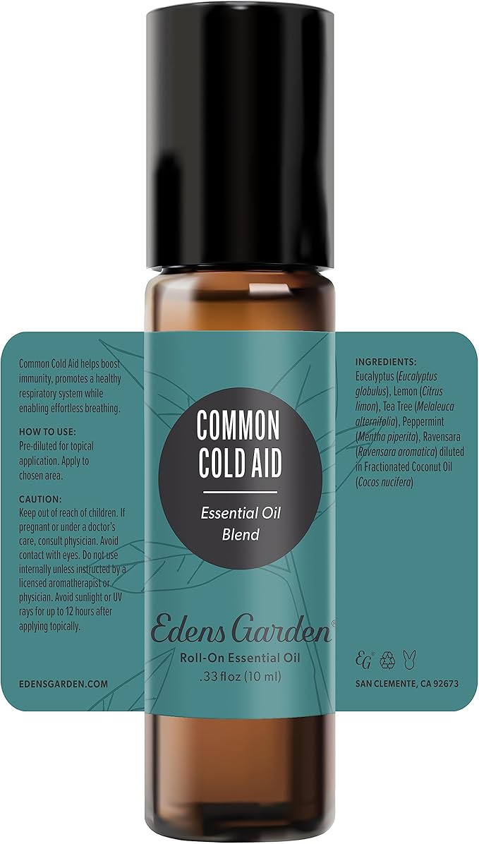 Edens Garden Common Cold Aid Essential Oil Roll-On Blend- 100% Pure Premium Grade, Natural, Therapeutic, Aromatherapy, Kid & Skin Safe, The Best for Health, Relaxation Pre-Diluted 10 ml (.33 fl oz)