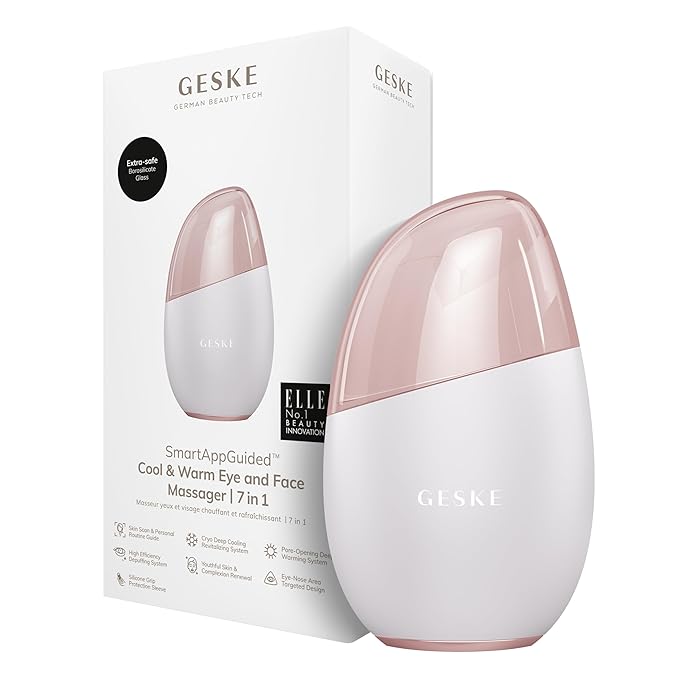SmartAppGuided™ Cool & Warm Eye & Face Massager | 7 in 1 | Multi Massager | Face & Neck | Battery-free Cooling & Warming | Firms, Relaxes & De-Puffs Skin | Eye-Nose Area Targeted Design
