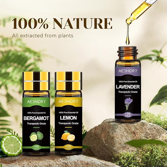 Essential Oils Set - 16 Pcs Aromatherapy Essential Oils for Diffuser, Humidifiers, Skin Care, Massage, Scent for DIY Candle and Soap Making 0.17oz (5ML)