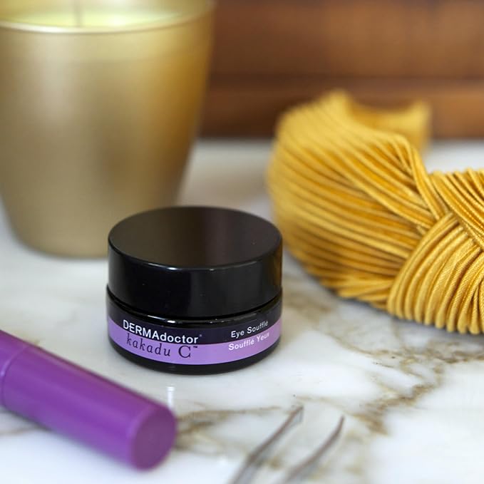 DERMAdoctor Kakadu C Dermatologist Formulated Eye Souffle, Vitamin C and Caffeine Eye Cream. Dark Circles Under Eye Treatment and Under Eye Brightener - 0.5 fl oz