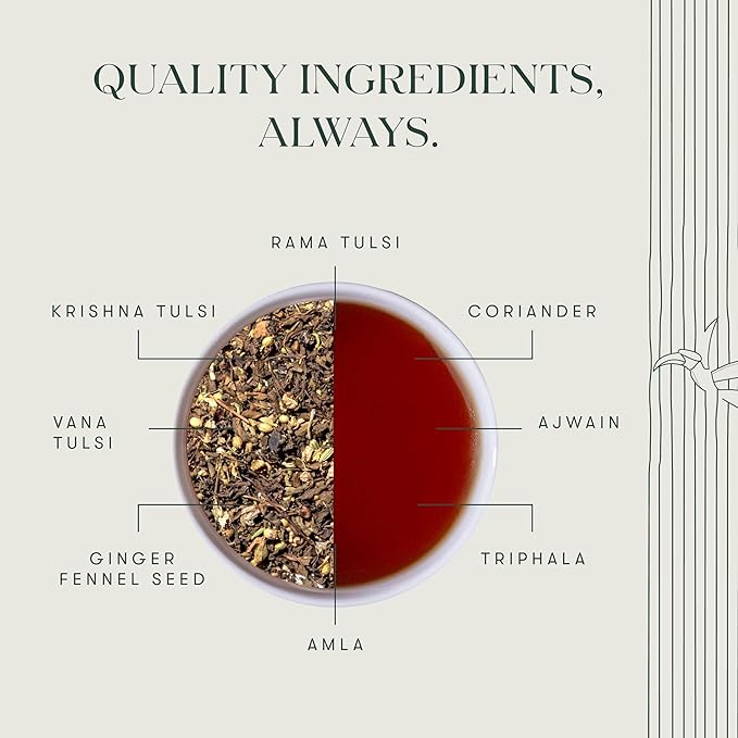 Luxmi Estates - Holy Basil - Organic Tulsi Tea - 50 Tea Bags | With Tulsi and Ginger | Provides Immune Support, Stress Relief and Uplifts Mood