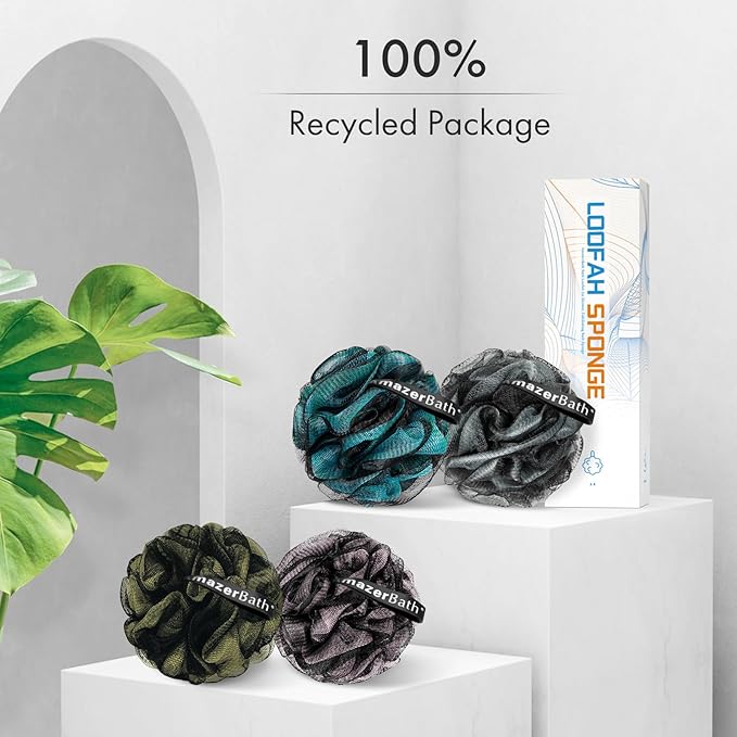 Amazerbath charcoal loofah sponge, shower