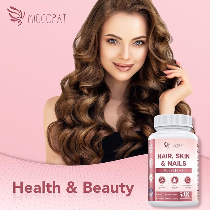 Hair Skin and Nails Vitamins & Brain Supplements for Memory & Focus