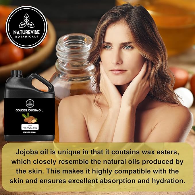 Naturevibe Botanicals Apricot Oil 32oz Golden Jojoba Oil 32oz and Grapeseed oil 32oz | Oil Combo