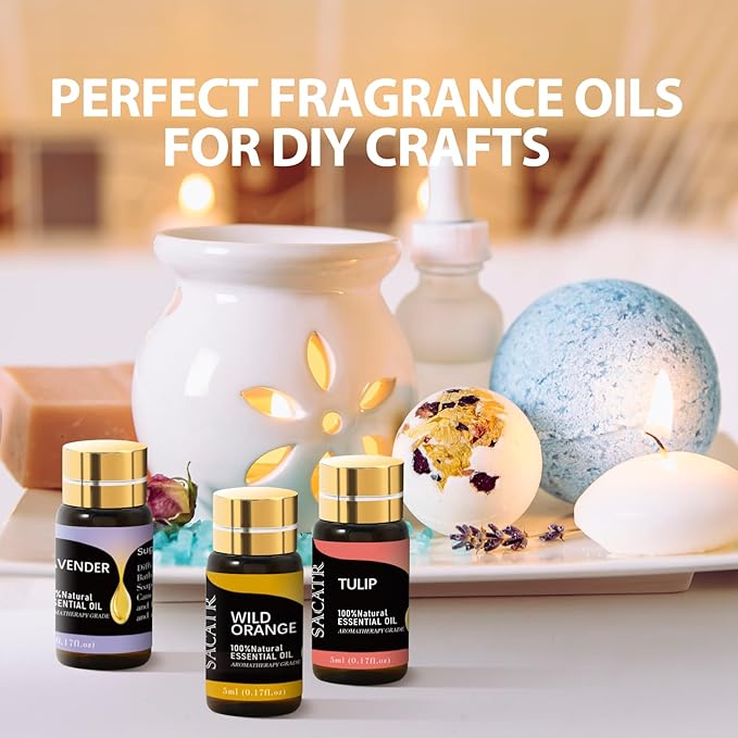 Essential Oil Set - Natural Essential Oils - Essential Oils Gift Set for Diffuser, Home Care, DIY Candle and Soap Making(25 * 5ML)