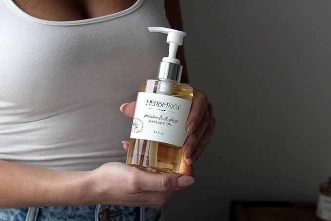 Passion Fruit Massage Oil, Non-Sticky Plant-Based Oil Blend That Leaves Skin Smooth and Soft Made with Real Maracuja Oil
