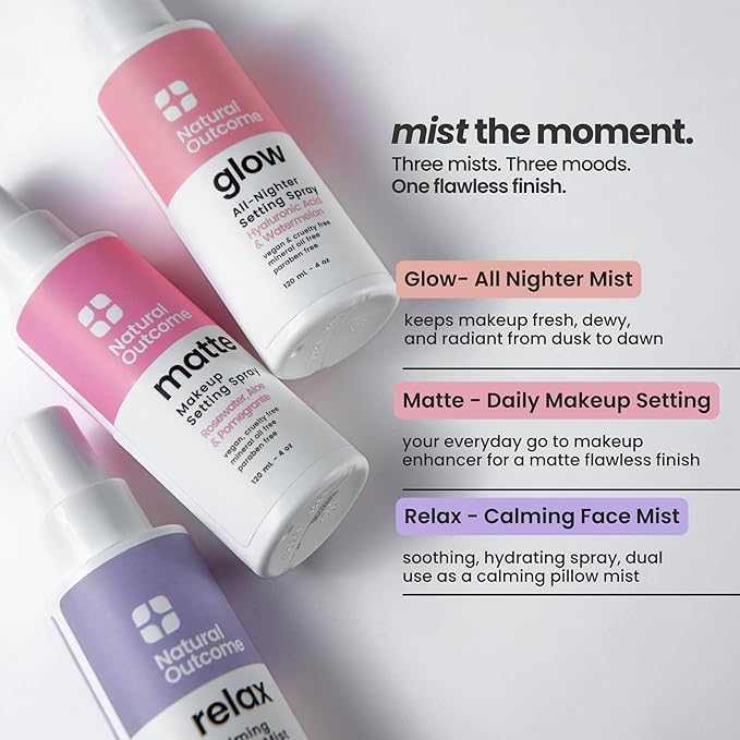 Face Mist Trio Collection – Hydrating Facial Mist Spray for Glowing Skin – Rosewater, Lavender & Hyaluronic Acid – Makeup Setting & Refreshing Face Spray Mist