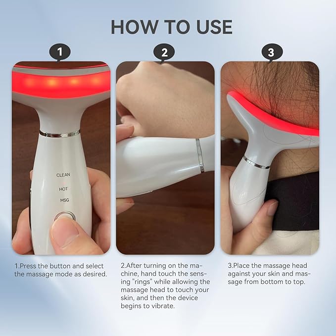 Neck Face Massager, 3-in-1 Portable Facial Massager, Face Sculpting Tool, at-Home Face Device for Skin Care(White)
