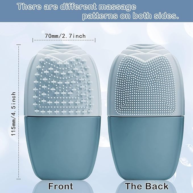 XHJRI Ice Face Roller Massager,Ice Cube Roller for Face, Eyes and Neck Naturally Conditioning and Skin Care,De-Puff Eye Bags,Reduce Migraine Pain,Reusable Massage Silicone Ice Mold (New Blue)