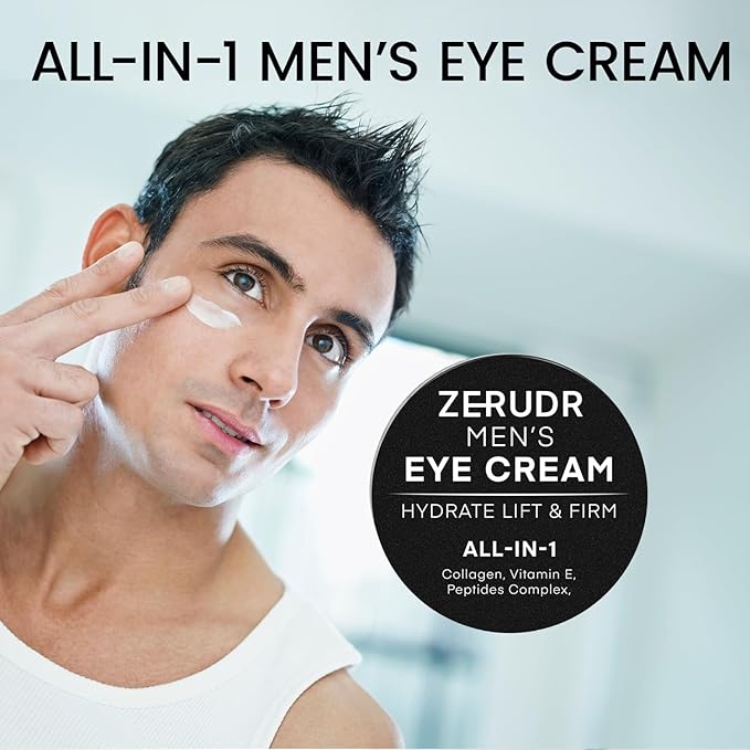 Men’s under Eye cream: all-in-1 Eye Bags, Dark Circles, and Puffiness reduce- Men’s eye care for hydrate, firm & repair