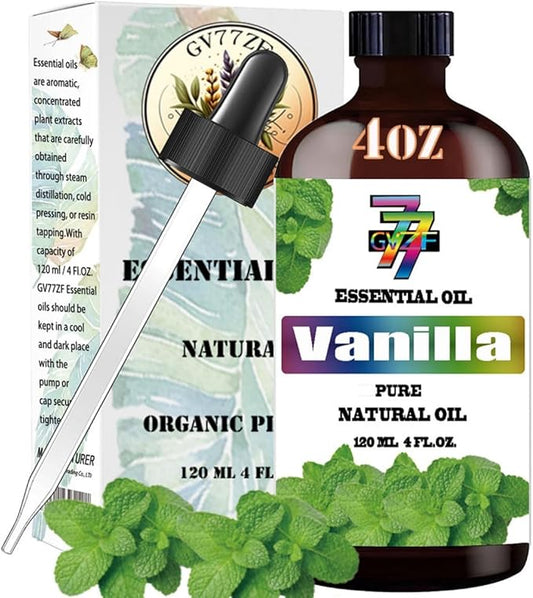 Vanilla Essential Oil (4 oz) - 100% Pure Essential Oils for Diffusers, Humidifiers, Aromatherapy, Relaxation, Bath, Massage, Candles, Soap Making, DIY, Household Cleaning, Gifts