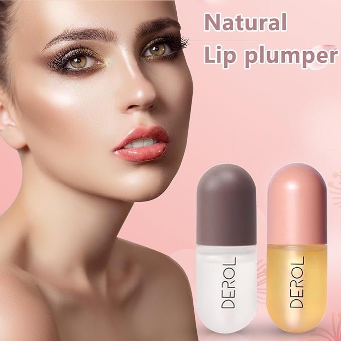 DEROL 2Pcs Natural Lip Plumper, Plant (5.5MLX2)