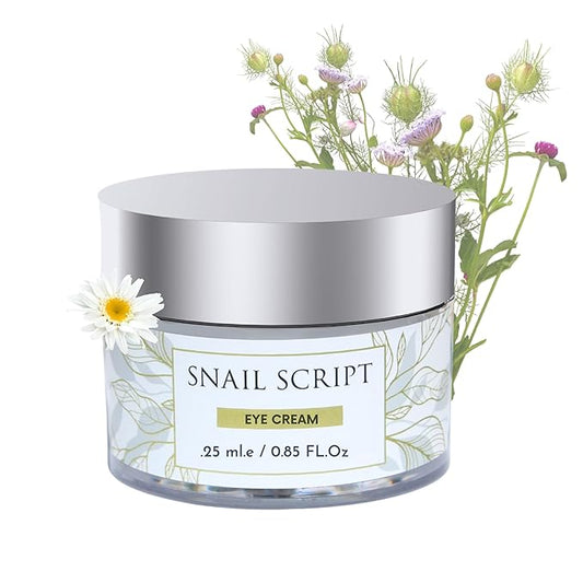 Snail Script Eye Cream, Snail Mucin Black Snail Repair lotion for Face Korean SkinCare Snail Moisturizer Hyaluronic Acid Vitamin C for face, Collagen Eye Cream Corrector