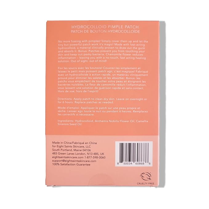 Eight Saints Hit the Spot Acne Pimple Patches For Face, Fast Zit and Blemish Reduction Patch, Ultra Thin Hydrocolloid Patches, (36 Count)
