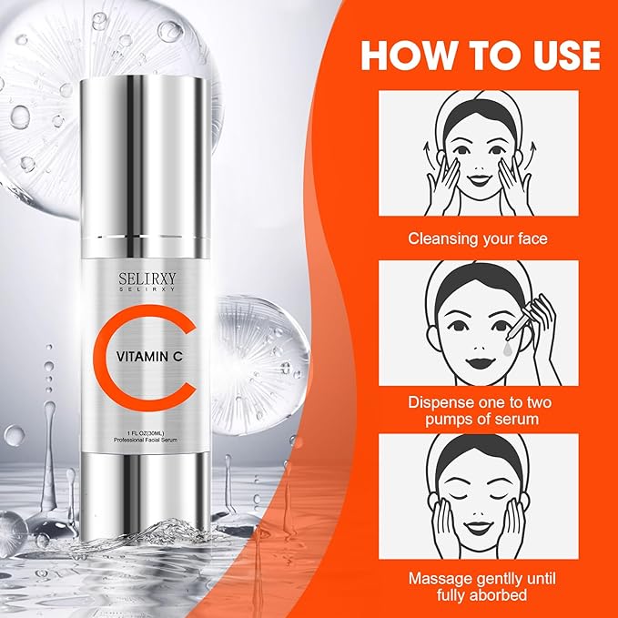Super Vitamin C Face Serum for Women All-In-One Total Package Serum - Vitamin C, Hyaluronic Acid, Vitamin E, Caffeine - Hydrating, Lifting, Anti-Aging Reduce Wrinkles Age Spots