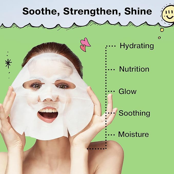 Ultra Cica Mask Pack Plus - Korean Beauty Face Mask - K-beauty Sheet Mask - Soothing Hydrating - Green Cica Recovery - 10 Sheets (28g each)