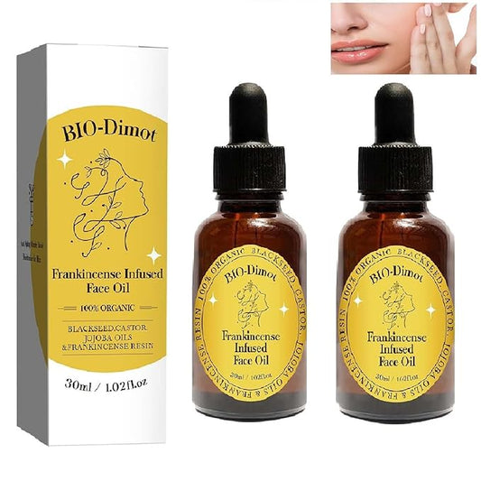 Frankincense Resin Oil, Natural Castor and Jojoba Oils Cold Pressed Serum Face Hydrates Anti-Aging Organic Frankincense Oil. -2Pcs