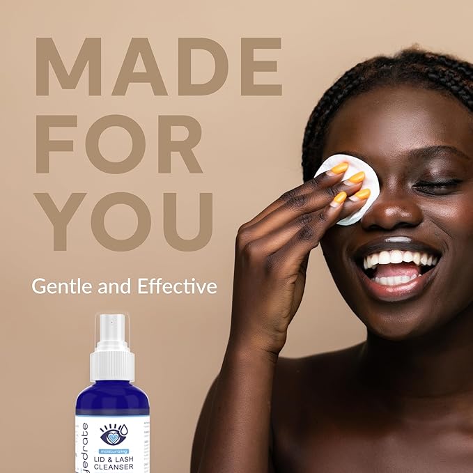 Heyedrate Lid & Lash Cleanser for Stye, Blepharitis, Dry Eyes, Meibomian Gland Dysfunction, Rosacea, and Eye Irritation Relief | Hypochlorous Acid Eyelid Cleanser Spray