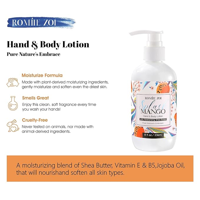 Daily Hand & Body Lotion with Moisturizing Shea Butter for All Skin Type- Splash Mango - 236 ML / 8 FL OZ