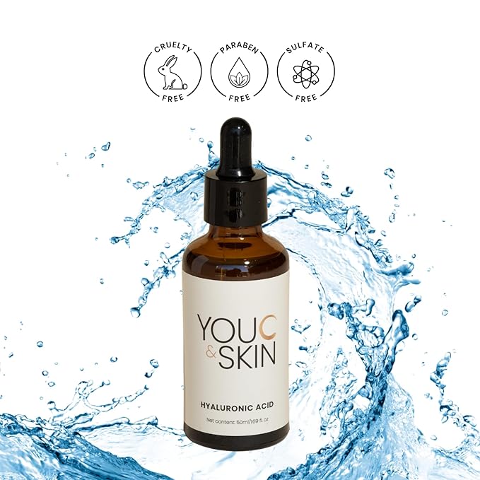 You C & Skin Hyaluronic Acid Serum for Face & Neck for Men & Women - Intense Hydration, Boosts Skin Elasticity, Repairs Skin Barrier