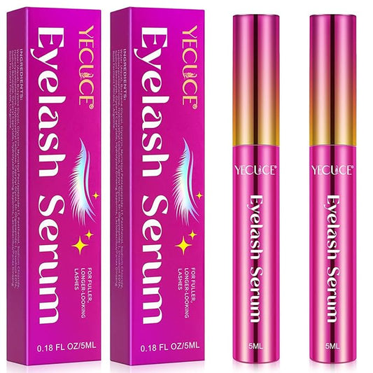 Eyelash Growth Serum - 2 Packs Eyelash Serum to Grow Lashes, Lash Serum for Eyelash Growth to Boost Thicker, Fuller, and Longer Lashes, Eye Lash Serum Growth for Women