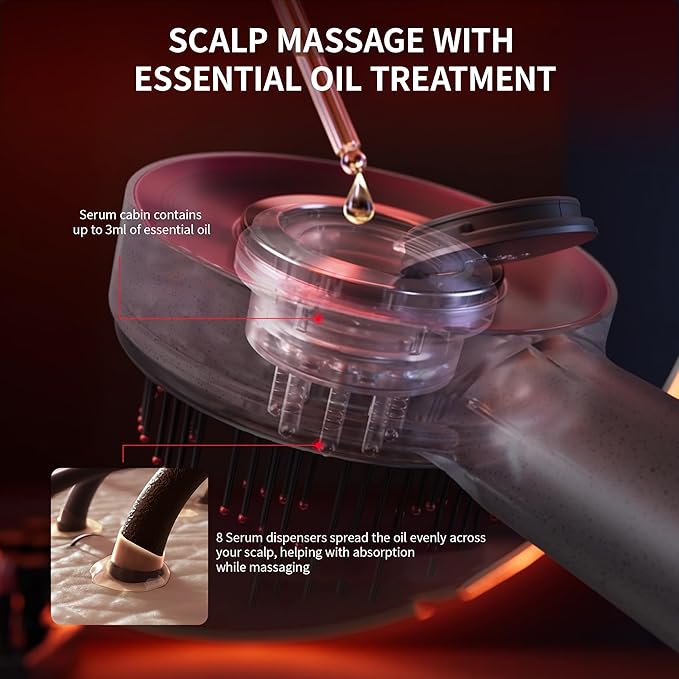 Breo Scalp3 Scalp Massaging Brush, Shiatsu Hair & Scalp Massager with IPX7 Waterproof, Cordless & Portable, Electric for Head, Home Relaxation