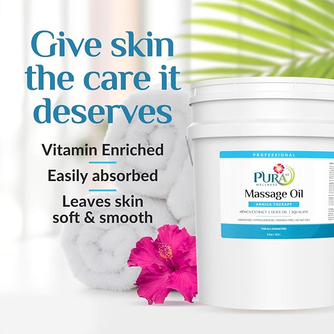 Professional 5 Gallon Arnica Oil, Muscle Relief, Unscented, Hypoallergenic, Natural Ingredients, Skin Moisturizing, Hydrating, Deep Tissue, Muscle Soothing, Pain Relief