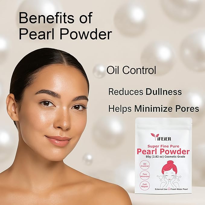 Pure Freshwater Pearl Powder for Skincare and Homemade Cosmetics Grade. 80g(2.82oz) SuperFine Pearl Powder for DIY lotions | creams | serums | making face mask, Natural and Oranic