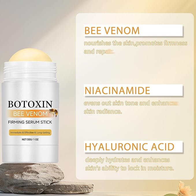 Botox Bee Venom Firming Serum Stick, Bee Venom Wrinkle Removal Serum Stick, Firming & Wrinkle-Reducing Cream, Hydrates & Nourishes Skin Firming Cream For Face and Body. 2pcs 30g