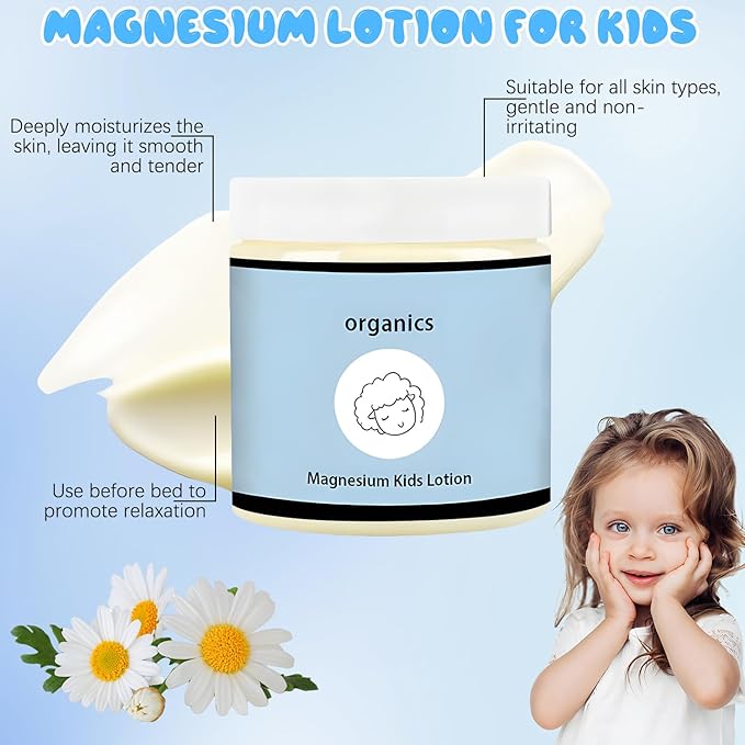 Magnesium Lotion for Kids, Junior's Bedtime Lotion, Magnesium Lotions For Sleep,Topical Magnesium Cream & Body Lotion Helps Stay Calm at Bedtime and During The Night(1pc)