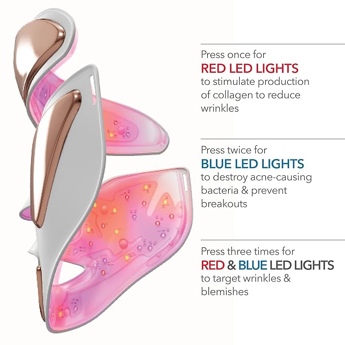 Dr. Dennis Gross DRx SpectraLite FaceWare Pro – LED Face Mask for Anti-Aging, Acne Treatment, and Skin Rejuvenation with Dual Red & Blue Light Therapy