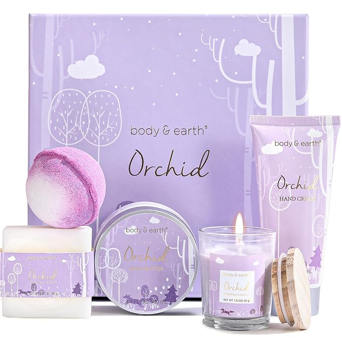 Spa Gifts for Women, Bath Gifts Box with Ocean & Orchid Scented, Gift for Home Spa