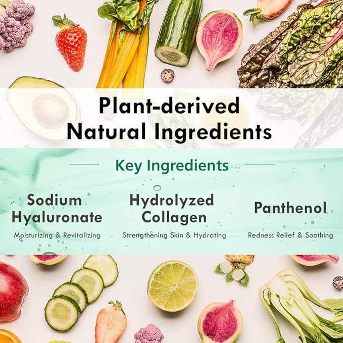 DERMAL 16 Combo Pack B Collagen Essence Korean Face Mask - Hydrating & Soothing Facial Mask with Panthenol - Hypoallergenic Self Care Sheet Mask for All Skin Types - Natural Home Spa Treatment Masks