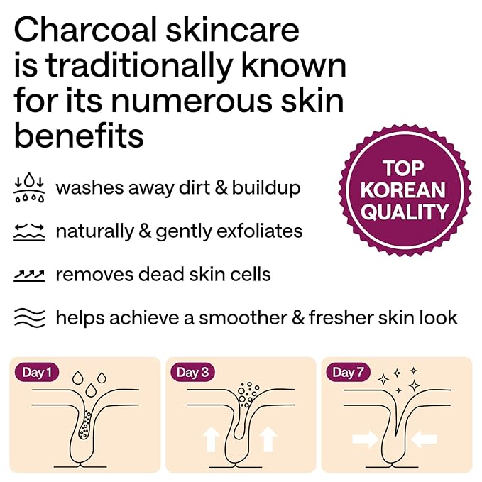 Ultimate Charcoal Skincare Bundle - Korean Charcoal Face Scrub & Peel Off Mask for Women & Men - 14 Exfoliating Scrubs & 1 Face Peel Mask for Blackheads & Pores