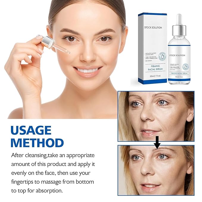 West Month Firming Facial Serum,Skincare Stock Solution,Smooth Looking Skin-Vislbly Reduce Fine Lines Skin-Skin Renew,Deep Wrinkle Repair Serum, for Mature and Dry Skin. 2pcs