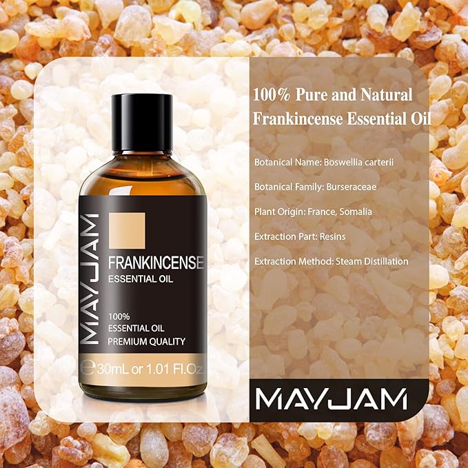 Frankincense Essential Oil 30ML/ 1.01FL.OZ, MAYJAM Pure Aromatherapy Frankincense Oil for Massage, Diffuser, Soap Making, Long Lasting Scents