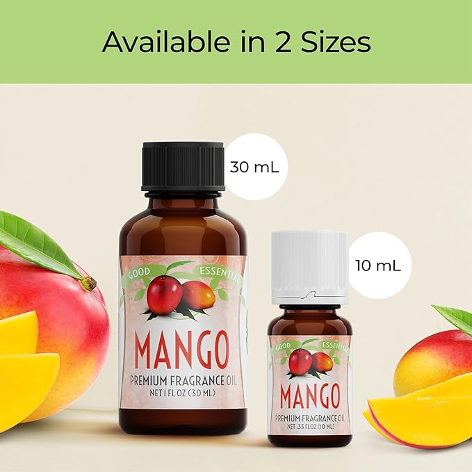 Good Essential 10 ml Mango Fragrance Oil for Diffuser, Soap, Candles, Room Spray, Lotions - 0.33 fl oz (10 ml) - Candle Fragrance Oil - Mango Scent for Body Butter