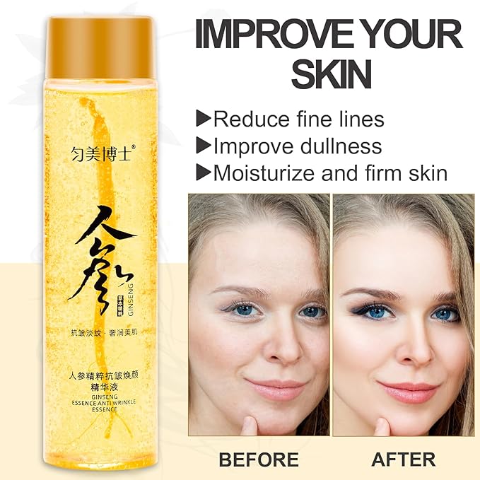 SUNDEER Ginseng Extract Liquid，Ginseng Polypeptide Anti-Ageing Essence，Ginseng Extract Anti-Wrinkle Original Serum Oil，Korean Red Ginseng Serum for Reduce Fine Lines, Moisturizing (1 Bottle)