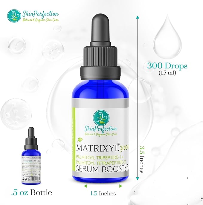 Skin Perfection Matrixyl 3000 Serum for Face Anti Aging - Face Serum for Women Anti Aging with Palmitoyl Tripeptide-1 Tetrapeptide 7 for Wrinkles & Fine Lines - Mix with Any Skincare Product - 0.5oz
