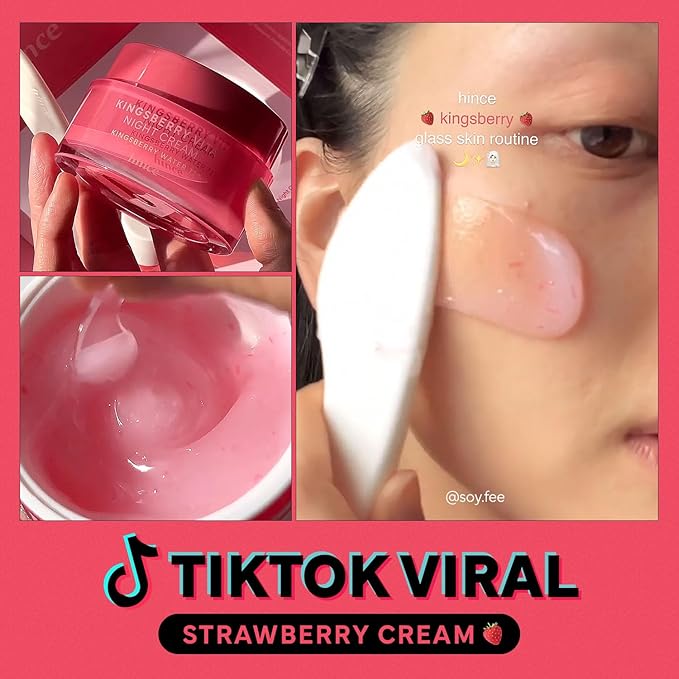 HINCE KINGSBERRY VITA NIGHT CREAM - Jelly Cream, Dullness Improvement, Niacinamide, Face Moisturizer for Dry Skin, Gives Hydration and Glass Skin Overnight, Korean Skincare (1.69 fl.oz)